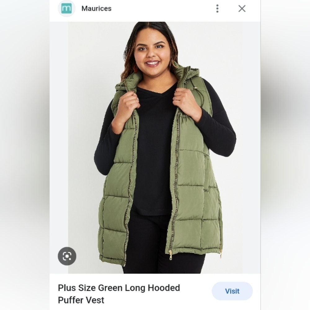 Maurices Hooded longline Puffer Vest